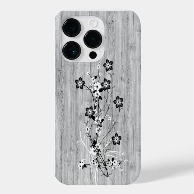 Coques Case-Mate iPhone Bois moderne élégant - fleurs - bois (Verso)