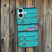 Bois Patiné violet et bleu turquoise