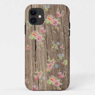 Case-Mate iPhone Case Bois rose minable rustique floral chic vintage de