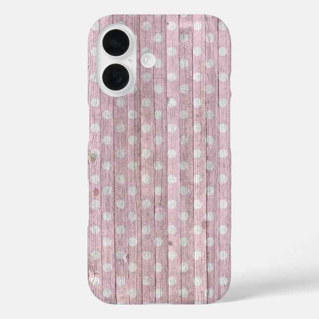 Coques Case-Mate iPhone Bois rose Polka (Verso)