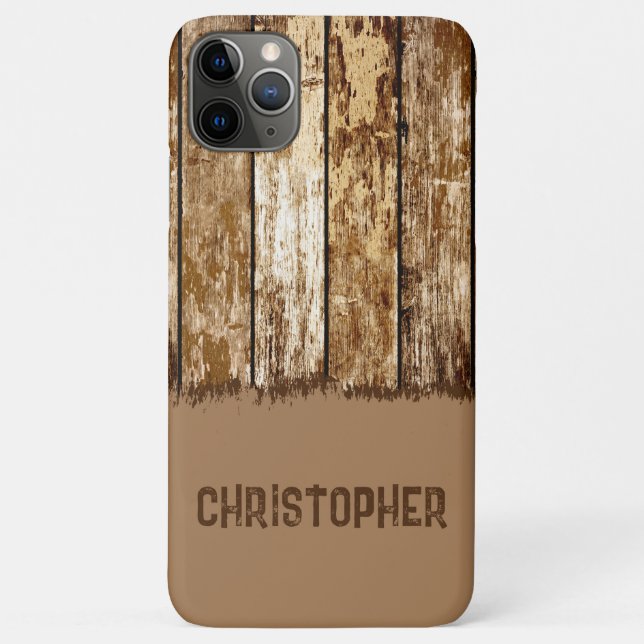 Coques Case-Mate iPhone Bois rustique ajouter nom brun (Dos)