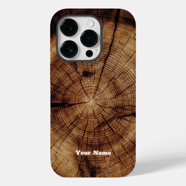 Coques Case-Mate iPhone Bois rustique Monogramme de grain (Verso)