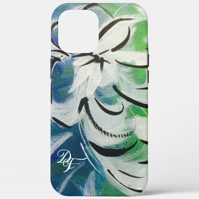Coques Case-Mate iPhone Boîtes de téléphone Abstrait bleu vert (Verso)