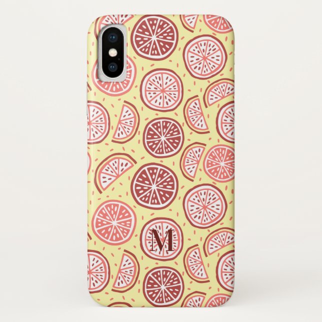 Coques Case-Mate iPhone Boîtes de téléphone monogramme personnalisées Citr (Dos)