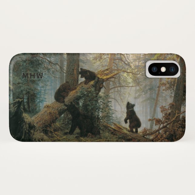 Coques Case-Mate iPhone Boîtes de téléphone monogramme personnalisées de S (Dos (Horizontal))