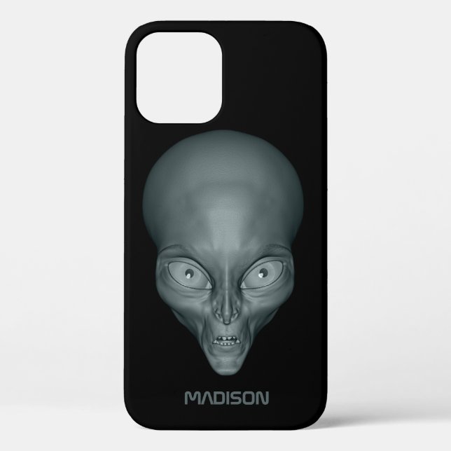 Coques Case-Mate iPhone Boîtes téléphoniques d'Aliens UFO de nom personnal (Verso)