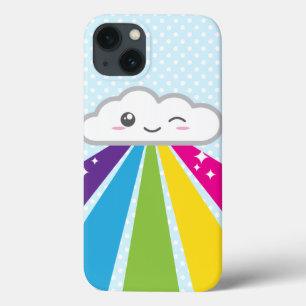 Coques Pour iPhone Boîtier d'air de Kawaii Cloud et Rainbow iPad