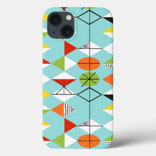 iPhone 13 Coque Boîtier d'air Motif Retro Harlequin