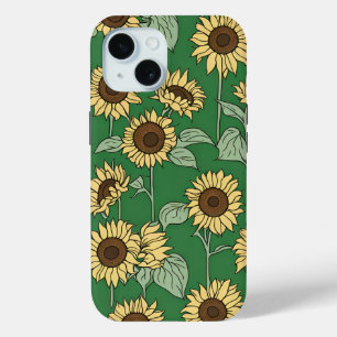 Coque Pour iPhone 15 Boîtier de téléphone à fleurs motif Sunflower