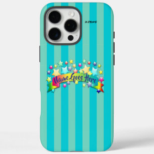 Coques iPhone 16 Pro Max Boîtier de téléphone cellulaire AquaStripe HAMbWG