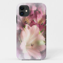 Boîtier de téléphone cellulaire rose péruvien Lys