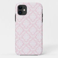 Boîtier de téléphone Damas rose