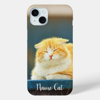 Coque iPhone 15 Mini Boîtier de téléphone de chat customisé avec votre