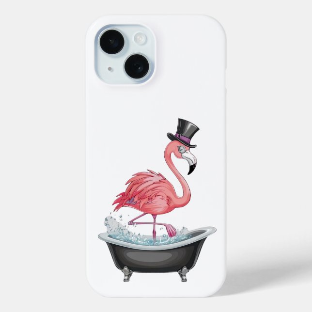 Coques Case-Mate iPhone Boîtier de téléphone de Flamant rose de dessin (Verso)