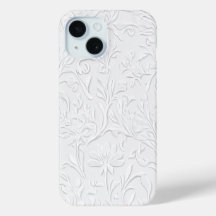 Boîtier de téléphone Embossé blanc immaculé
