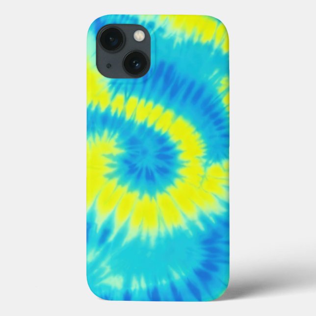 Coques Case-Mate iPhone Boîtier de téléphone en teinture bleu et jaune (Verso)