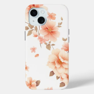 Coque Pour iPhone 15 Boîtier de téléphone iPhone 15 Design floral simpl