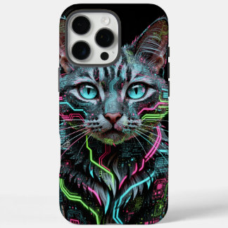 Coques iPhone 16 Pro Max Boîtier de téléphone Iphone Chat Cybernétique
