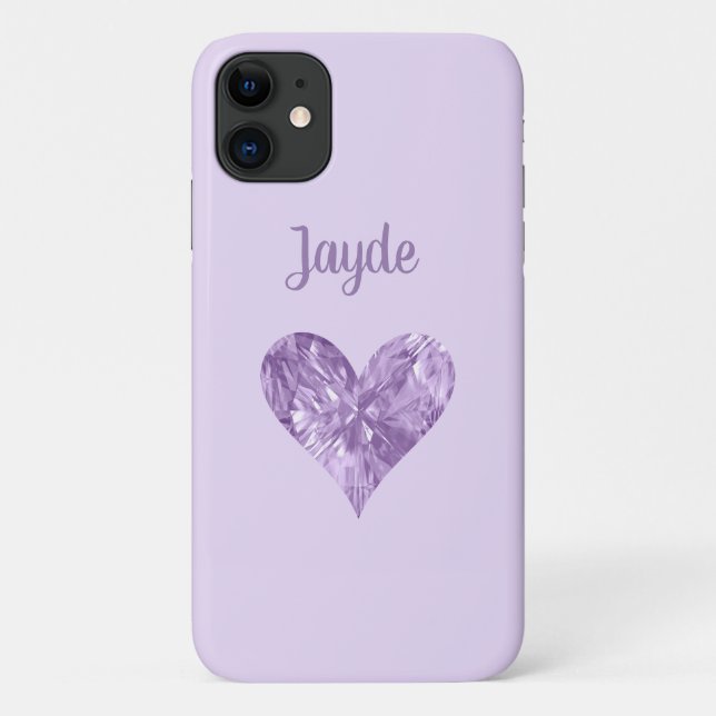 Coques Case-Mate iPhone Boîtier de téléphone mobile Purple Crystal Heart (Dos)