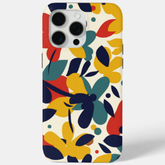 Coque iPhone 15 Pro Max Boîtier de téléphone Motif à fleurs peintes coloré
