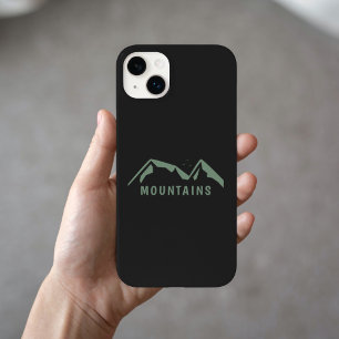 Coque Pour iPhone 14 Plus Boîtier de téléphone noir avec Green Mountains