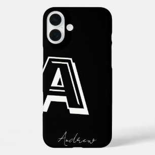 Coques iPhone 16 Plus Boîtier de téléphone noir - nom personnalisé