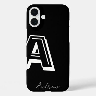 Coques iPhone 16 Plus Boîtier de téléphone noir - nom personnalisé