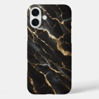 Boîtier en marbre noir de luxe - Veines dorées élé