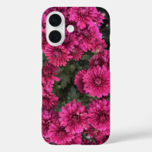 Boîtier iPhone 16 Chrysanthèmes Violets