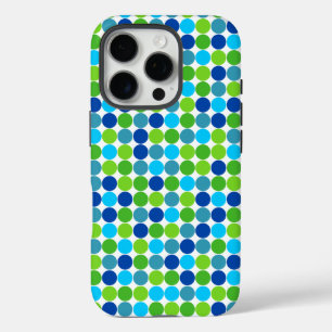Coques iPhone 16 Pro Boîtier iPhone 7 à pois bleu et vert