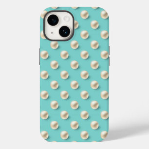 Coque Pour iPhone 14 Boîtier iPhone Élégant Turquoise & Perles