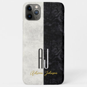 Case-Mate iPhone Case Boîtier iPhone en marbre à monogramme Or noir