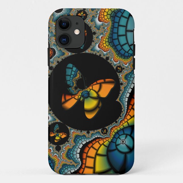 Coques Case-Mate iPhone Boîtier iphone fractale papillon (Dos)
