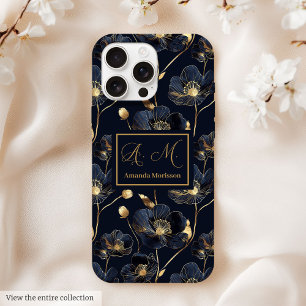 Coque iPhone 15 Pro Max Boîtier iPhone Navy Gold Cadeau de Naissance pour