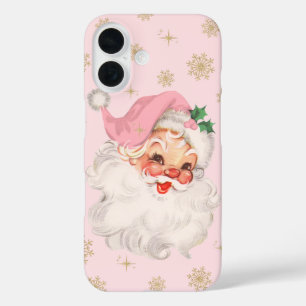 Coques iPhone 16 Boîtier iPhone Noël Rétro Vintage Santa Rose