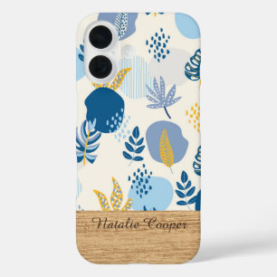 Coques iPhone 16 Boîtier iPhone personnalisé abstrait botanique ble