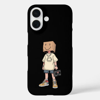 Coques iPhone 16 Boîtier iPhone Style Streetwear Garçon Tête de Boî