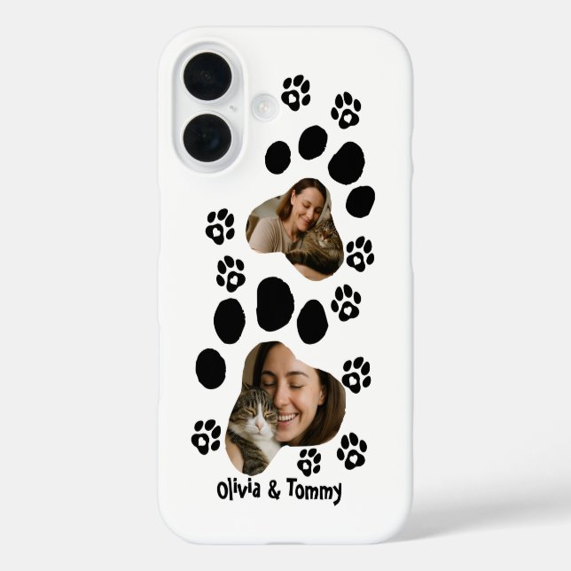 Coques Case-Mate iPhone Boîtier photo Empreinte de patte de chat personnal (Verso)