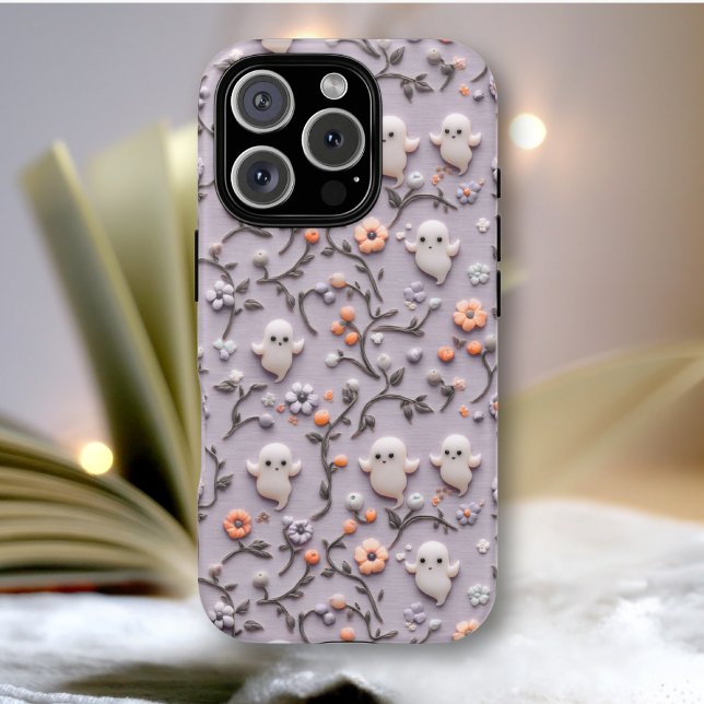 Coques Case-Mate iPhone Boîtier téléphonique 3D Floral Little Ghost (Créateur téléchargé)