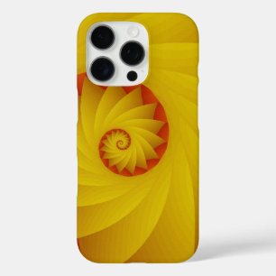 Coques iPhone 16 Pro Boîtier téléphonique abstrait de la spirale jaune