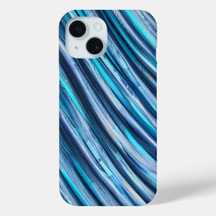 Coque Pour iPhone 15 Boîtier téléphonique Abstrait Turquoise Wave Motif