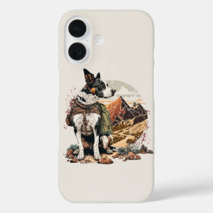 Coques iPhone 16 Boîtier téléphonique Adventure Dog Randonnée Mount