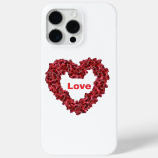 Coque iPhone 15 Pro Max Boîtier téléphonique avec coeur rouge et amour