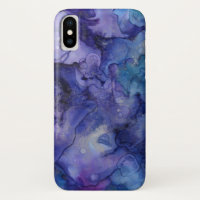 boîtier téléphonique bleu et violet