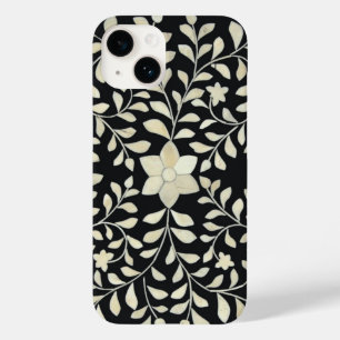 Coque Pour iPhone 14 Boîtier téléphonique d'entrée d'os noir