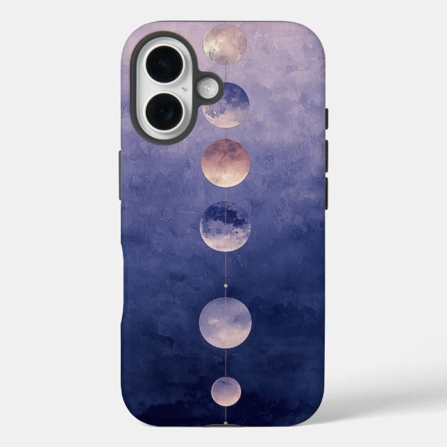 Coques Case-Mate iPhone Boîtier téléphonique des Phases de la lune d'aquar (Verso)