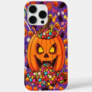 Coques iPhone 16 Pro Max Boîtier téléphonique d'Halloween Citrouille brilla
