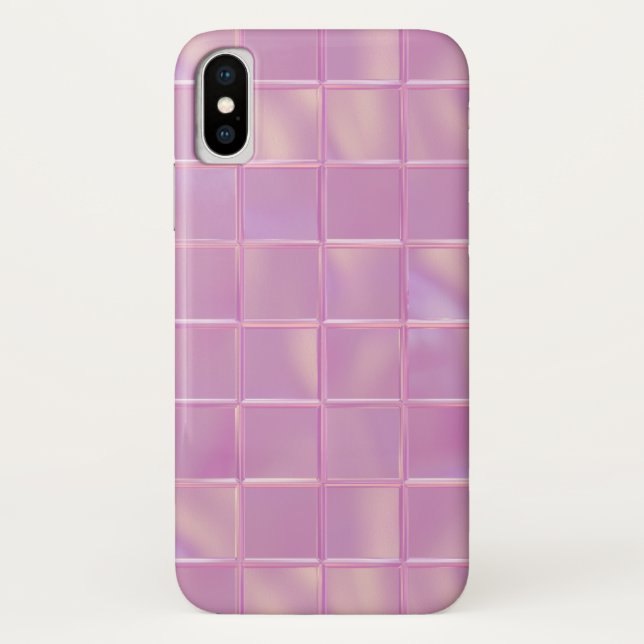 Coques Case-Mate iPhone Boîtier téléphonique en carreaux rose glam (Dos)