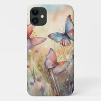 Boîtier téléphonique exclusif à papillon en fleurs