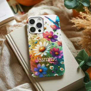 Coque Pour iPhone 14 Boîtier téléphonique floral et papillon personnali